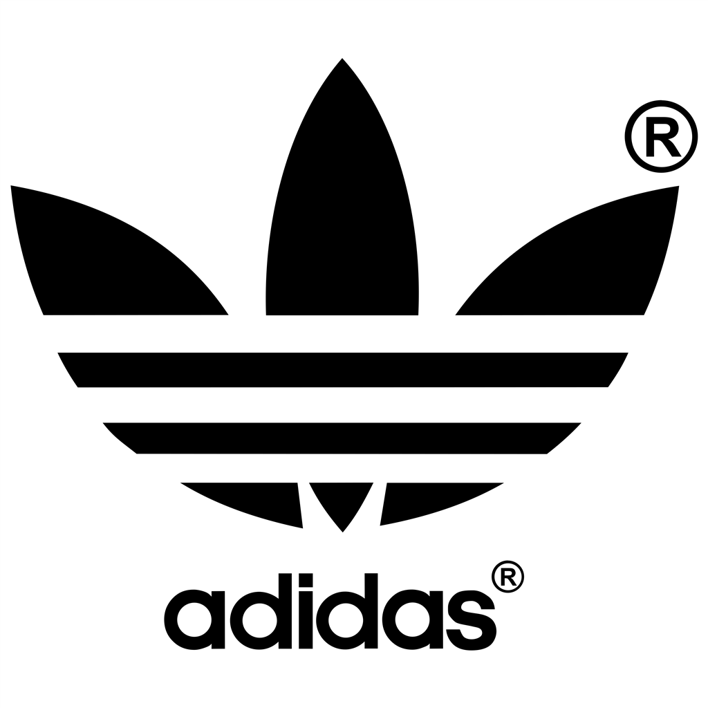Adidas R logotype, transparent .png, medium, large