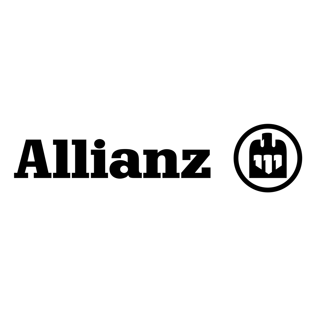 Allianz black logotype, transparent .png, medium, large