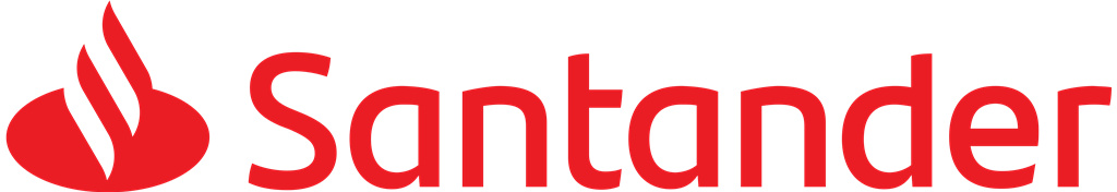 Banco Santander logotype, transparent .png, medium, large