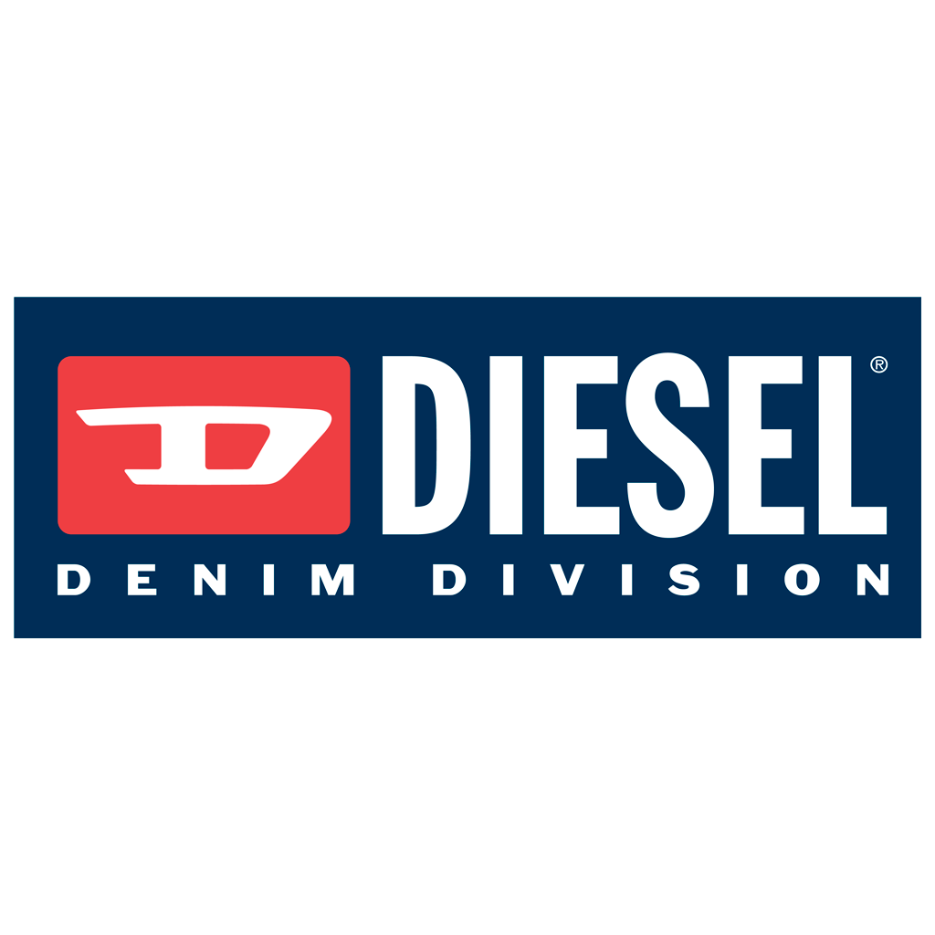 Diesel denim division - blue logotype, transparent .png, medium, large