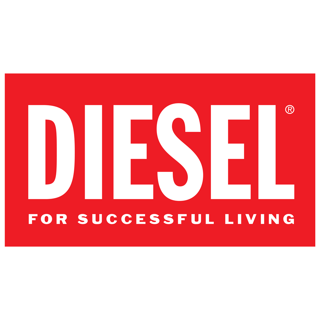Diesel for successful living - red logotype, transparent .png, medium, large