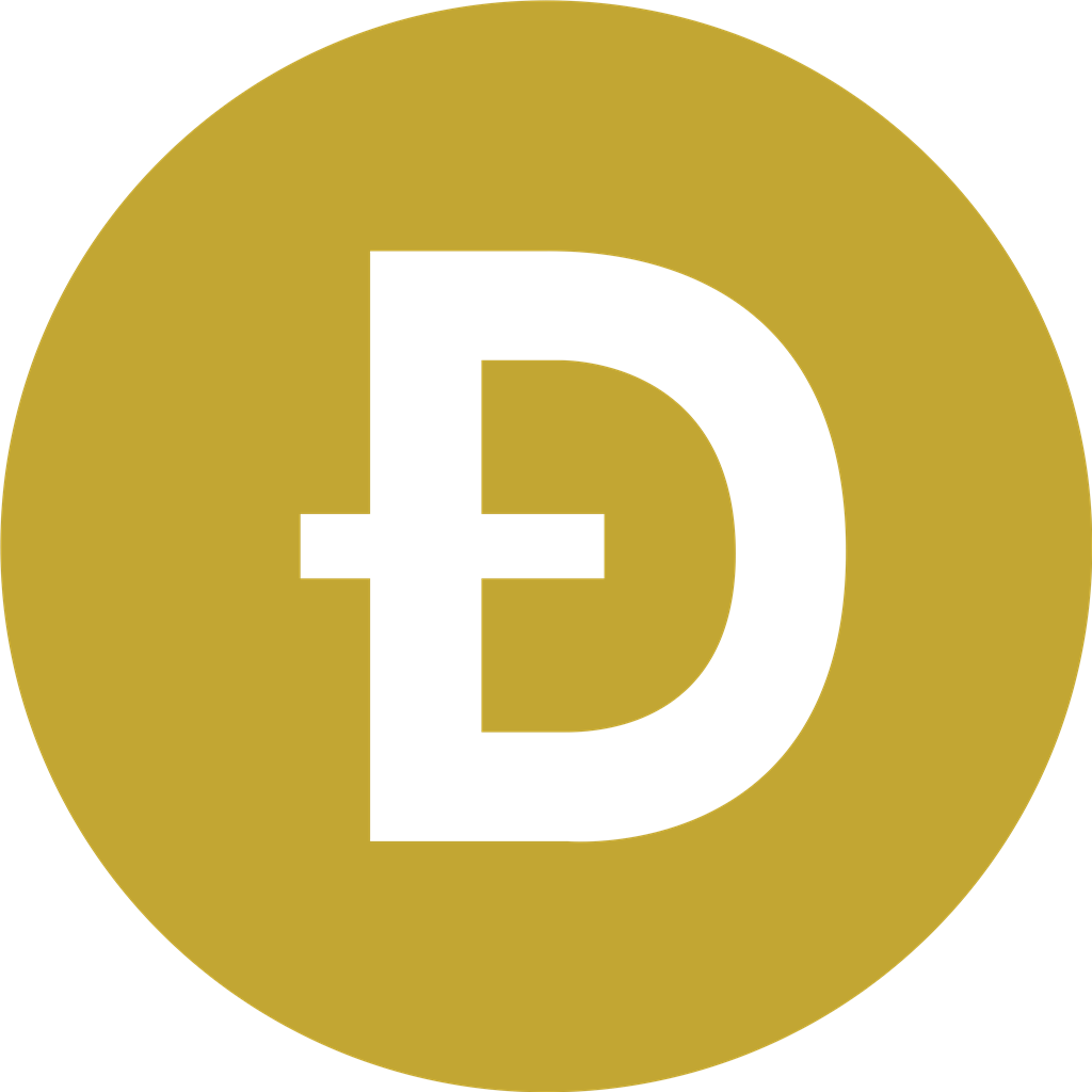 DogeCoin cercle logotype, transparent .png, medium, large