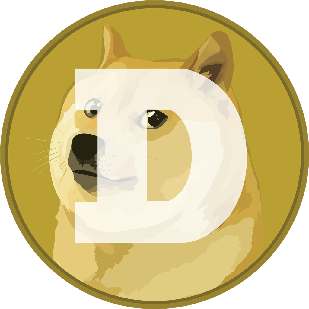 DogeCoin dog logotype, transparent .png, medium, large