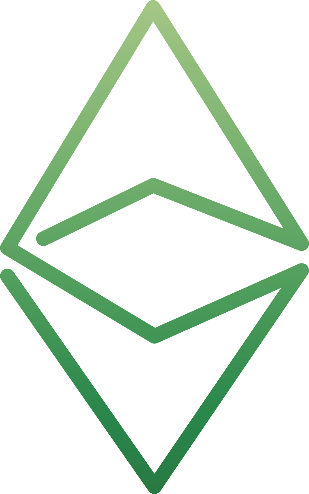 Ethereum coin green logotype, transparent .png, medium, large