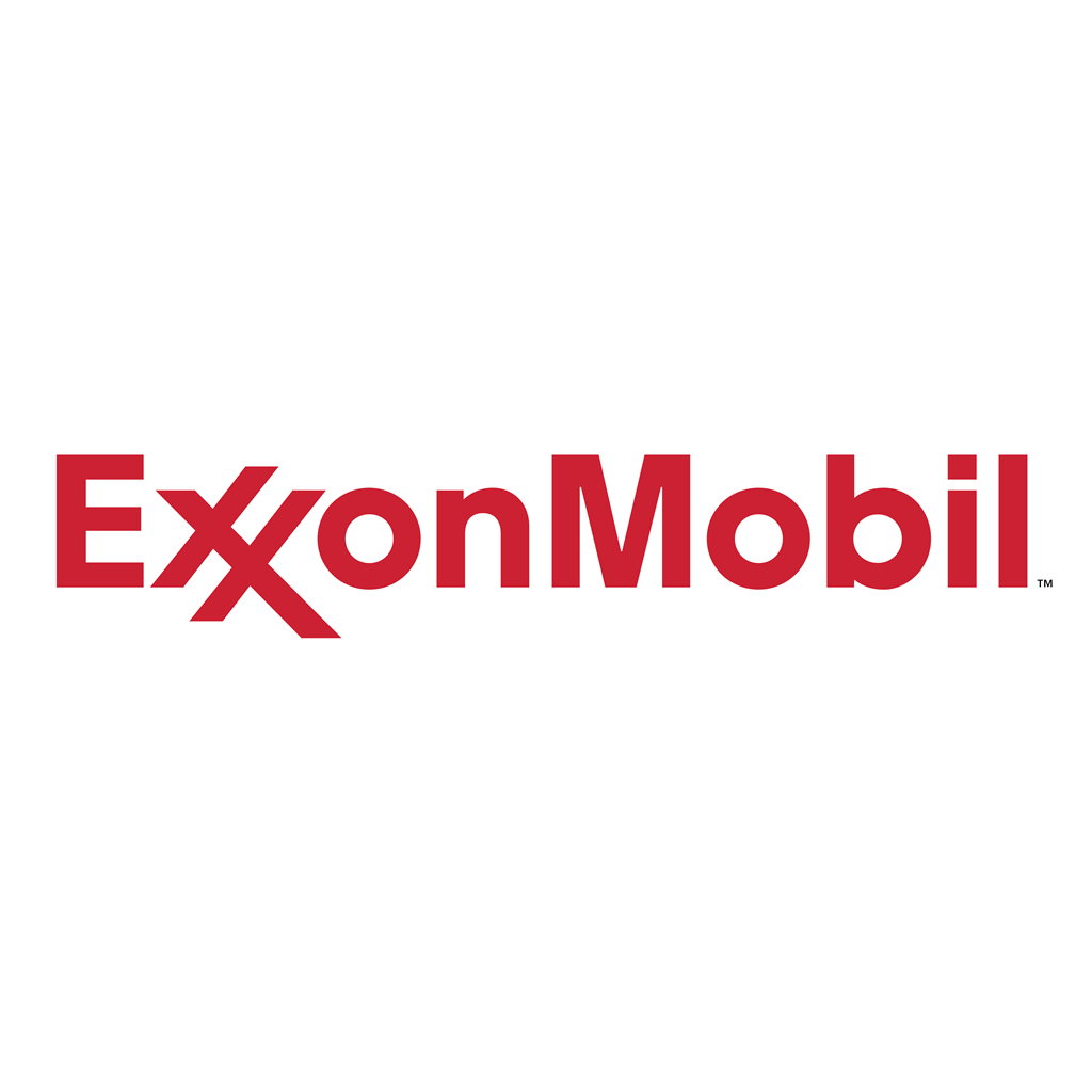 Exxon Mobil red logotype, transparent .png, medium, large