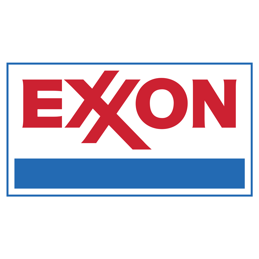 Exxon blue logotype, transparent .png, medium, large