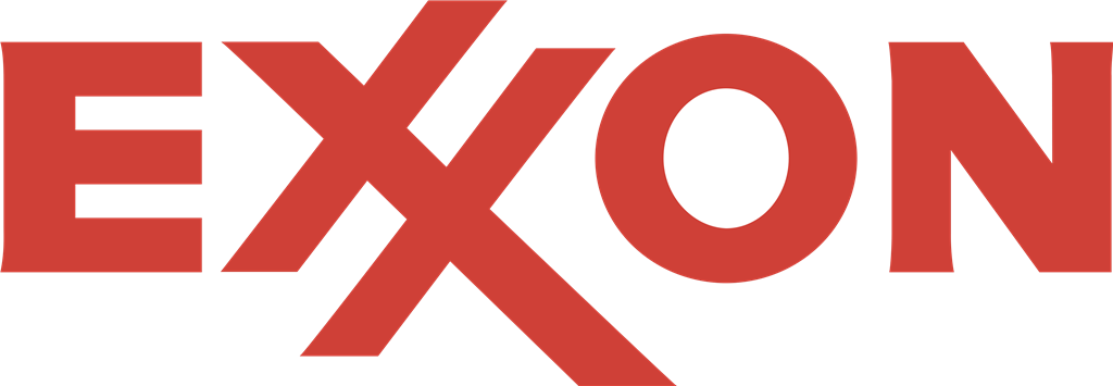 Exxon red logotype, transparent .png, medium, large