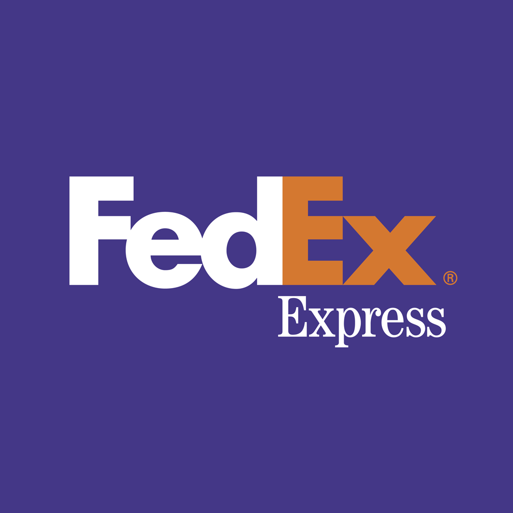 FedEx Express violet logotype, transparent .png, medium, large
