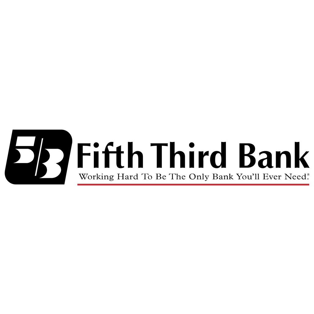 Fifth Third Bank black logotype, transparent .png, medium, large