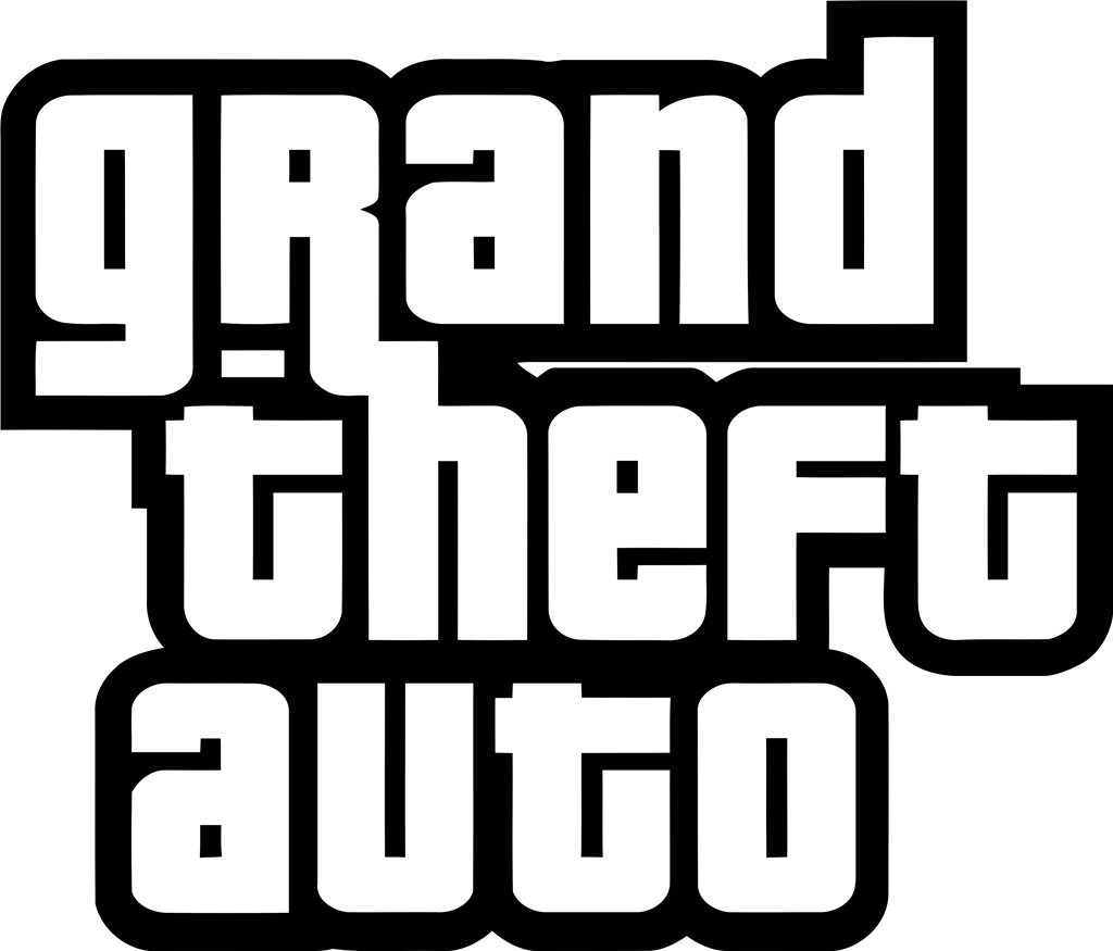 GTA Grand Theft Auto logotype, transparent .png, medium, large
