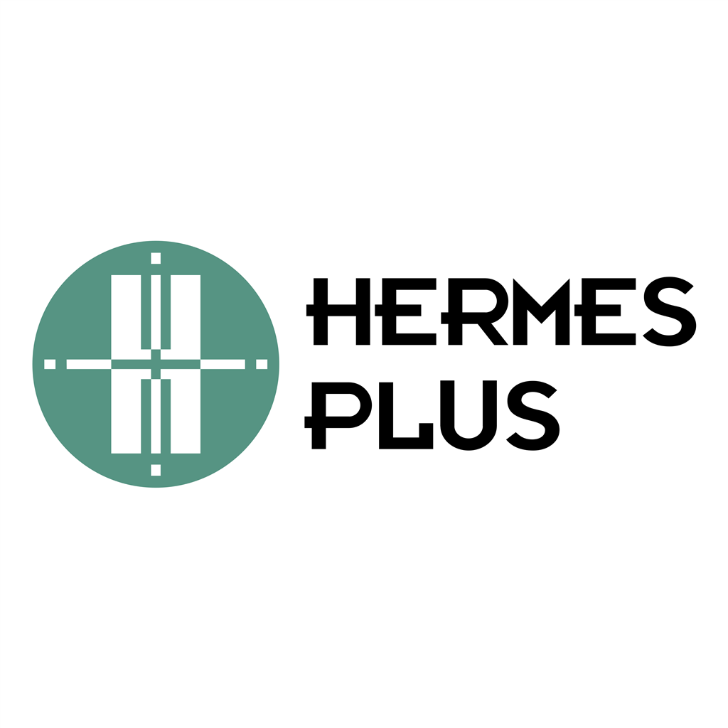 Hermes Plus logotype, transparent .png, medium, large