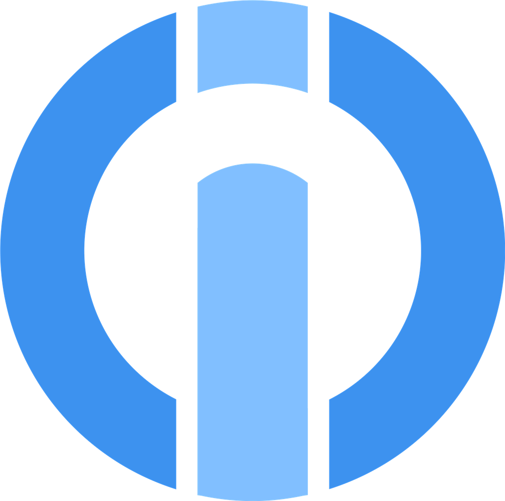 IOC coin blue logotype, transparent .png, medium, large