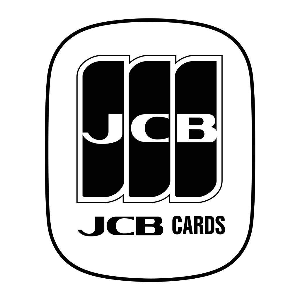 JCB Cards black logotype, transparent .png, medium, large