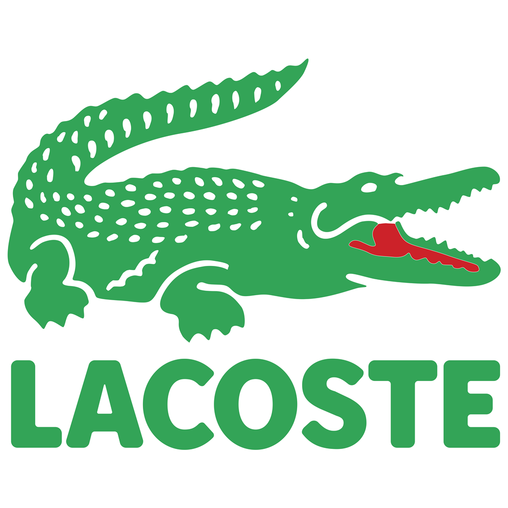 Lacoste green logotype, transparent .png, medium, large