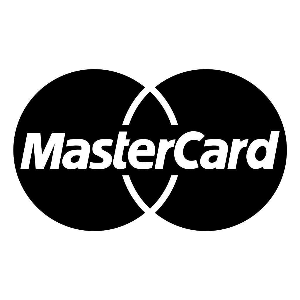 MasterCard black logotype, transparent .png, medium, large