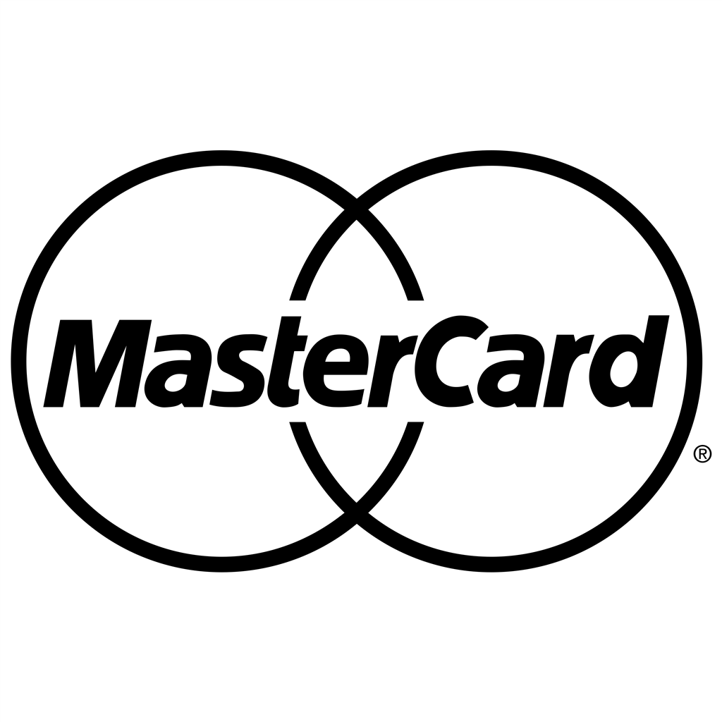 MasterCard white logotype, transparent .png, medium, large