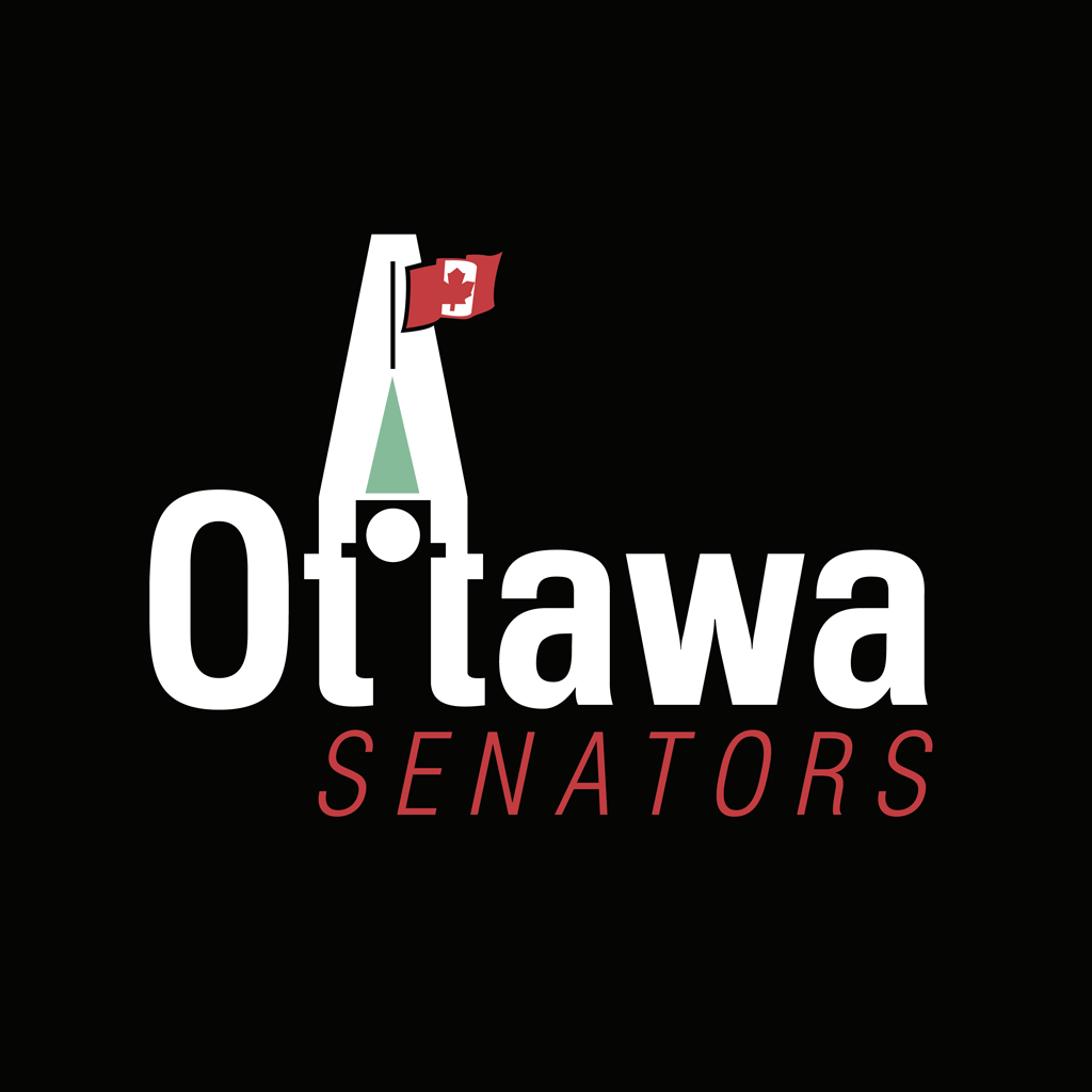 Ottawa Senators black logotype, transparent .png, medium, large