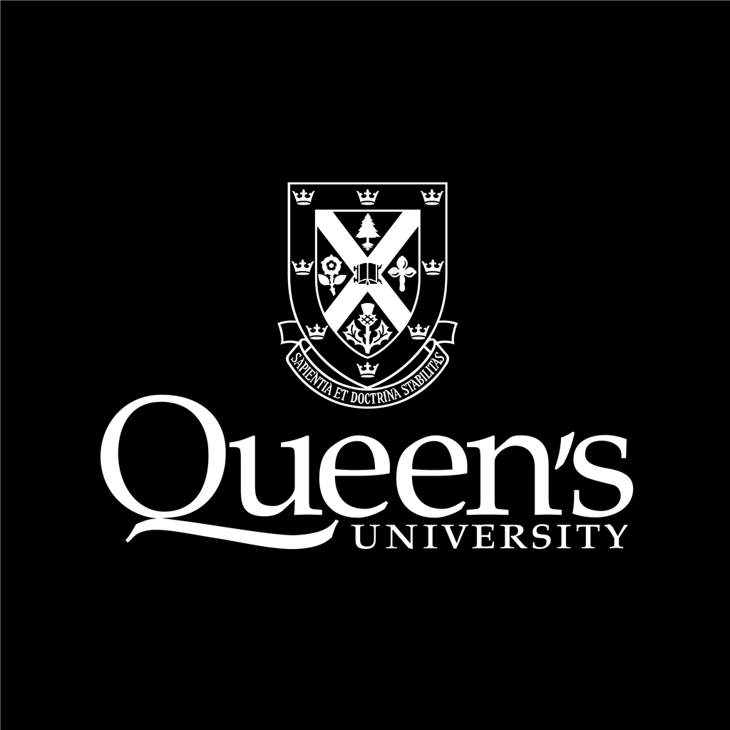 Queens University black logotype, transparent .png, medium, large
