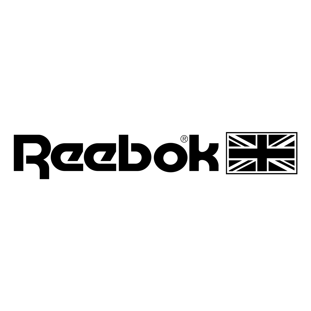 Reebok flag black logotype, transparent .png, medium, large