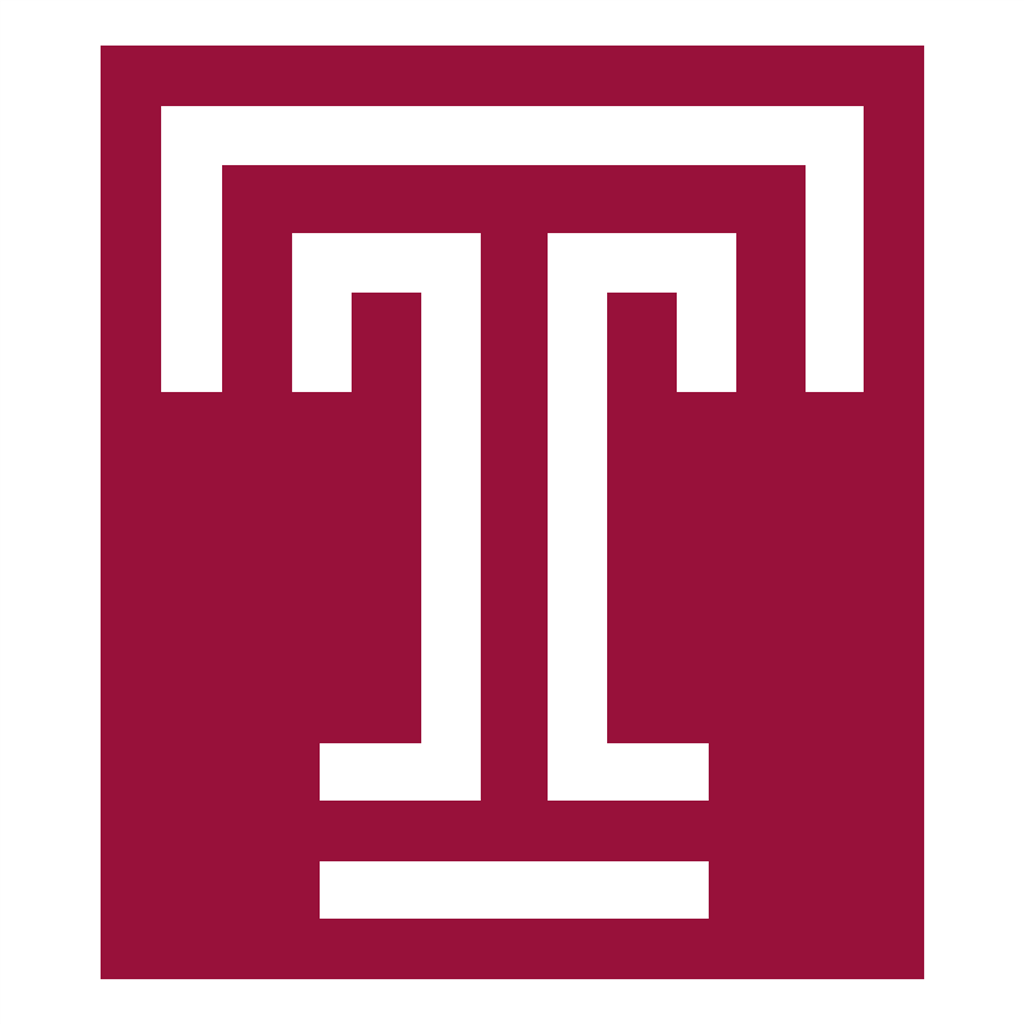 Temple University logotype, transparent .png, medium, large