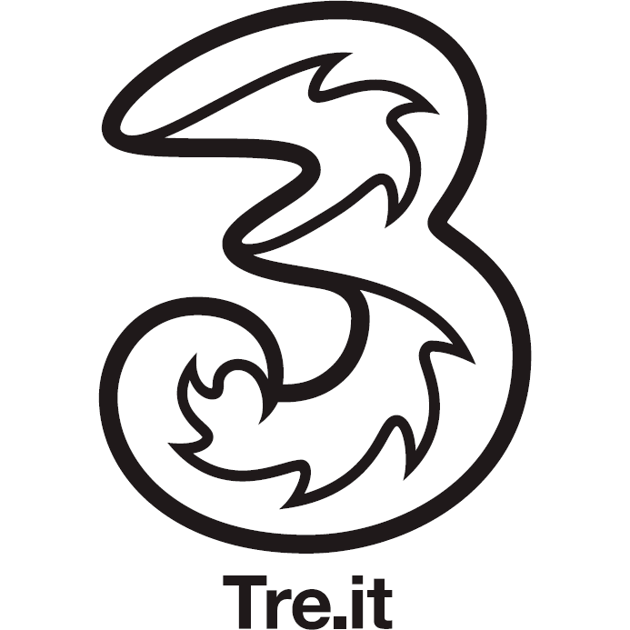 Three it logo black logotype, transparent .png, medium, large