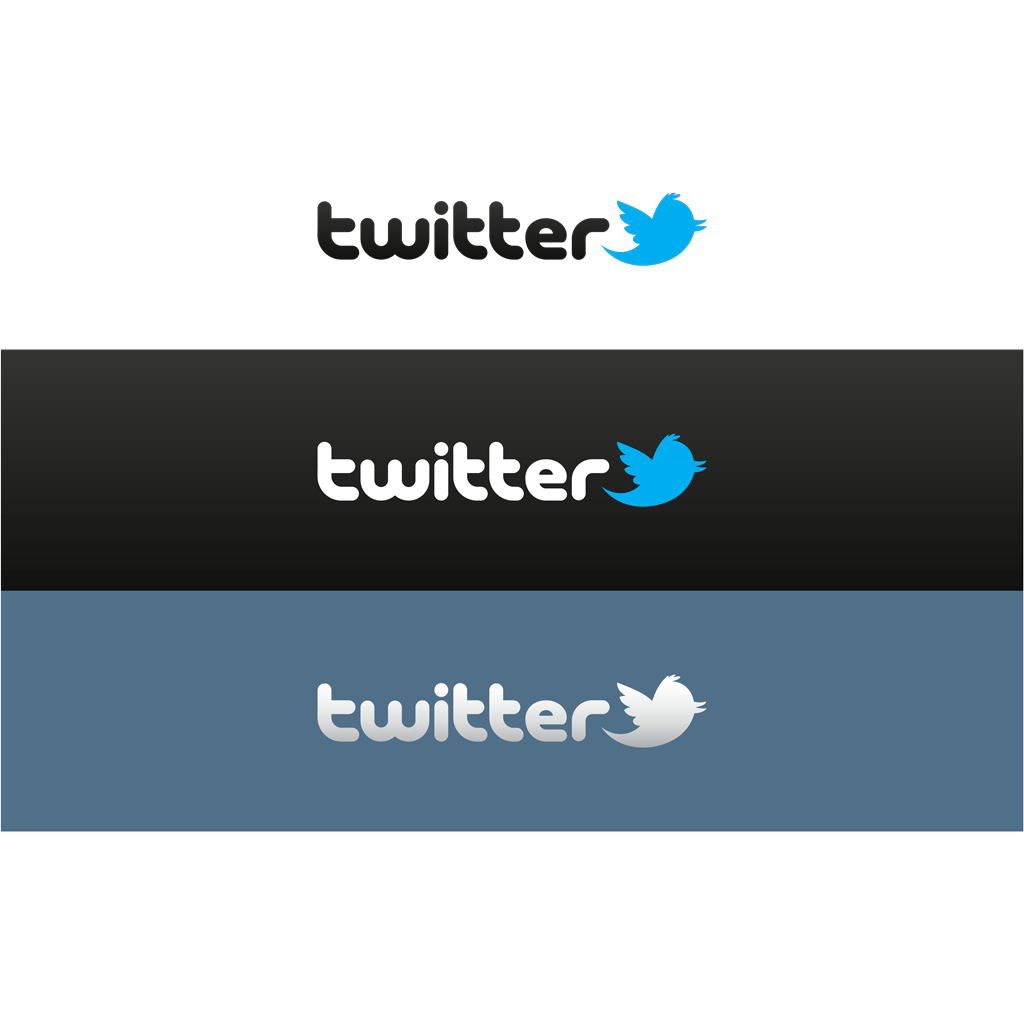 Twitter logotype, transparent .png, medium, large