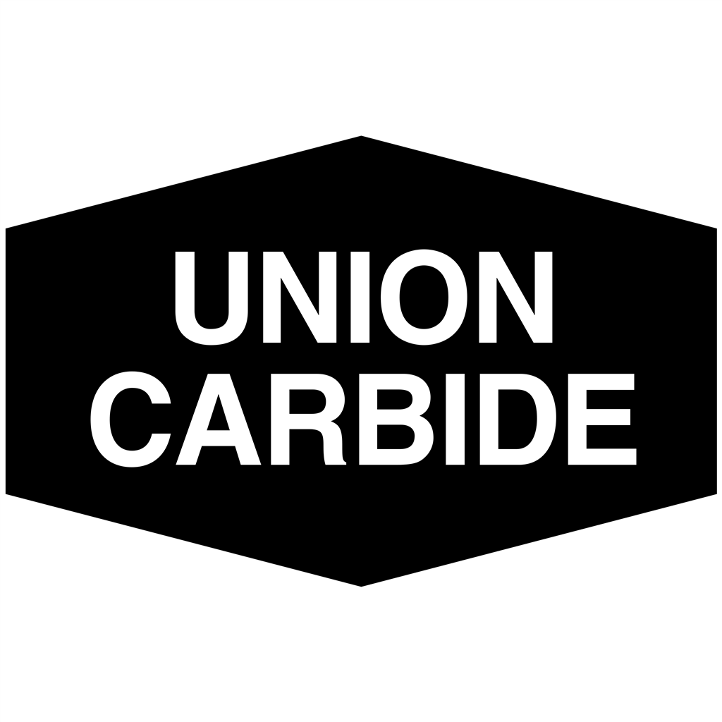Union Carbide black logotype, transparent .png, medium, large