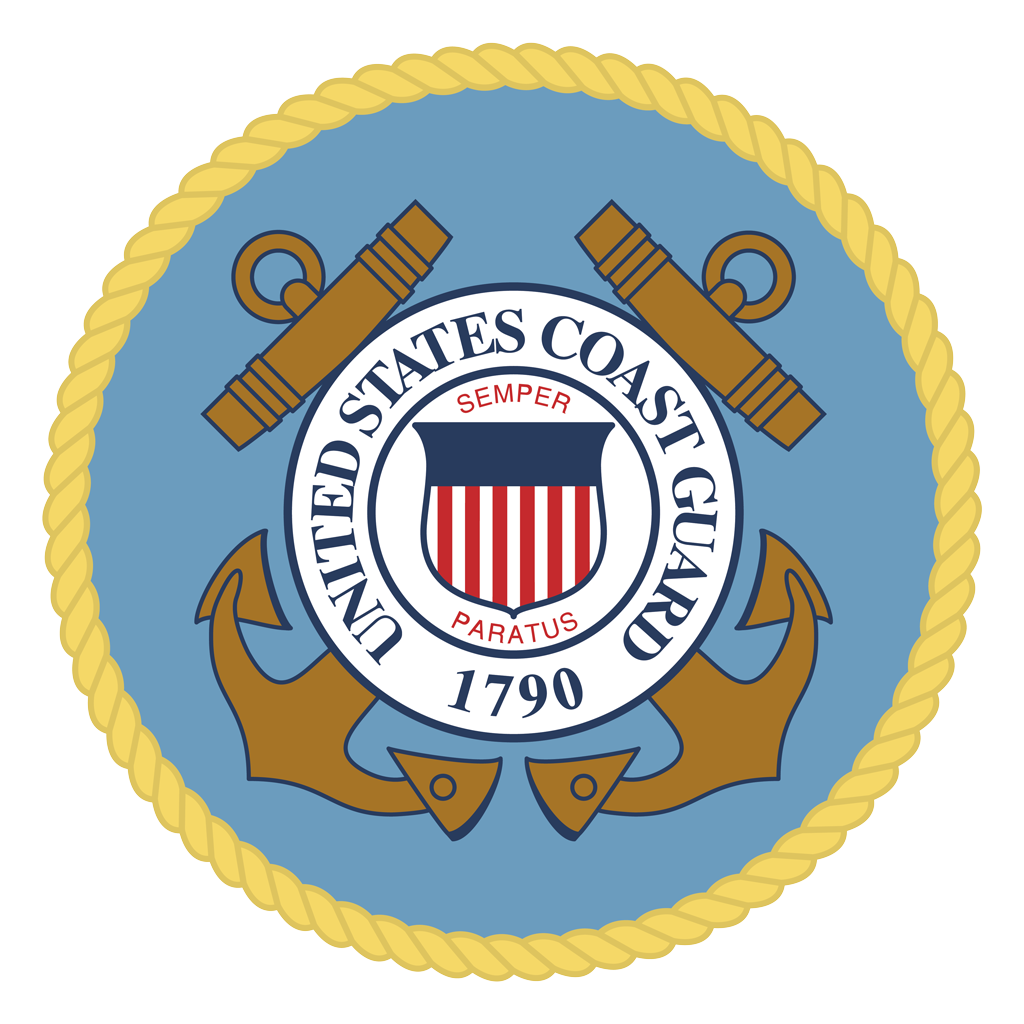 United States Coast Guard logotype, transparent .png, medium, large