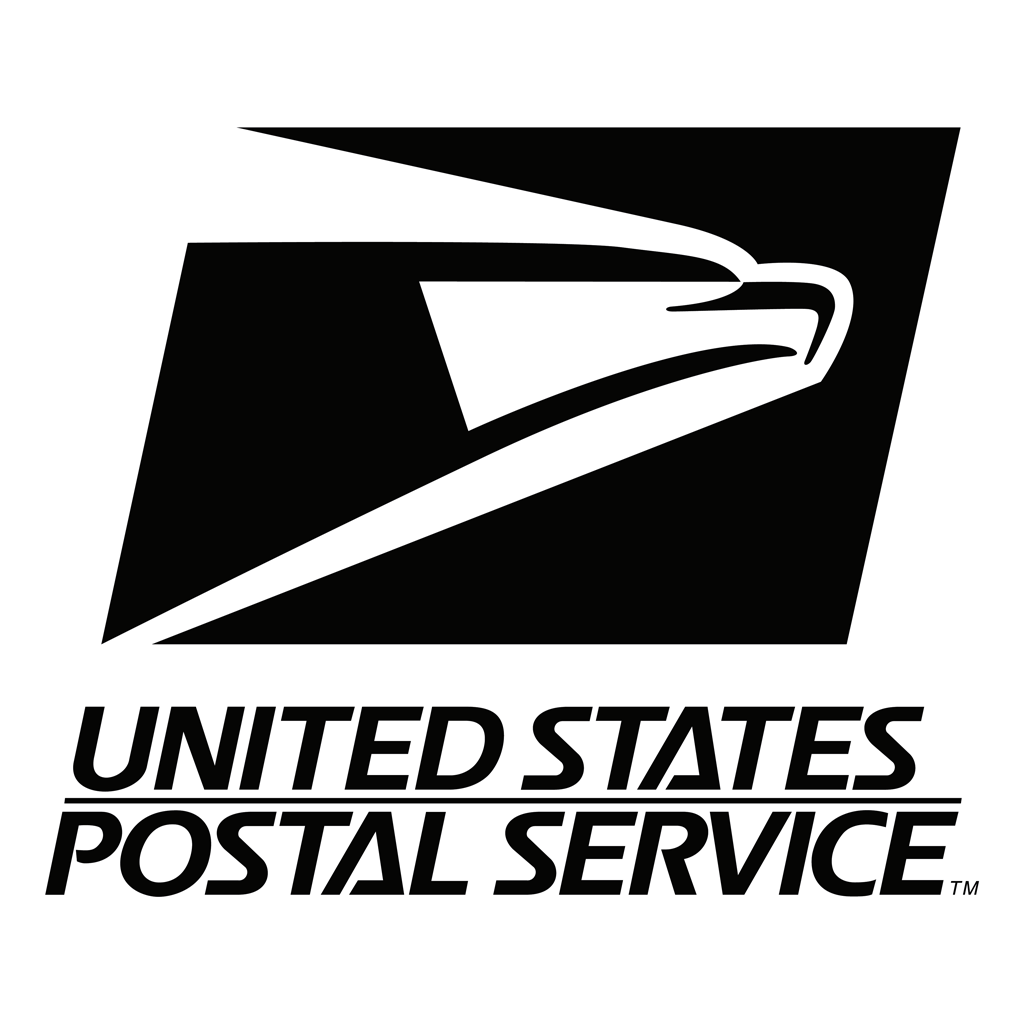United States Postal Service black - logotype, transparent .png, medium, large