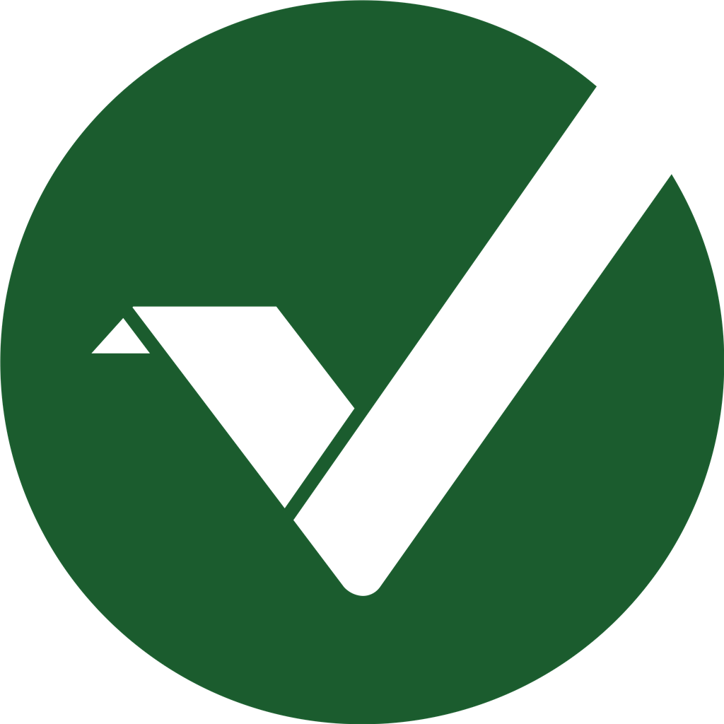 Vertcoin VTC green logotype, transparent .png, medium, large