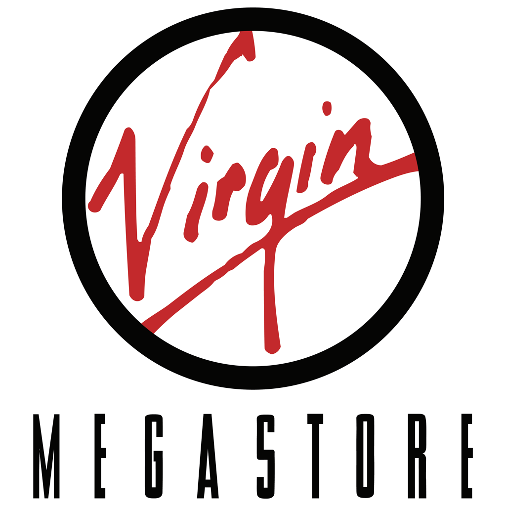 Virgin Megastore logotype, transparent .png, medium, large