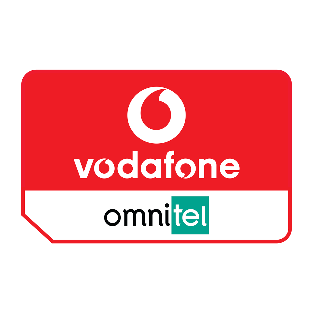 Vodafone Omnitel logotype, transparent .png, medium, large