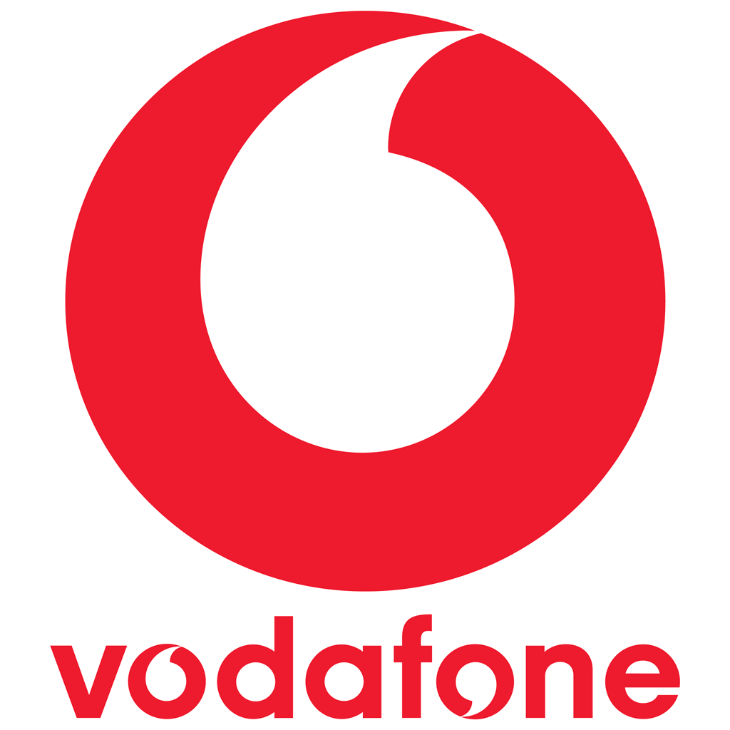 Vodafone logotype, transparent .png, medium, large