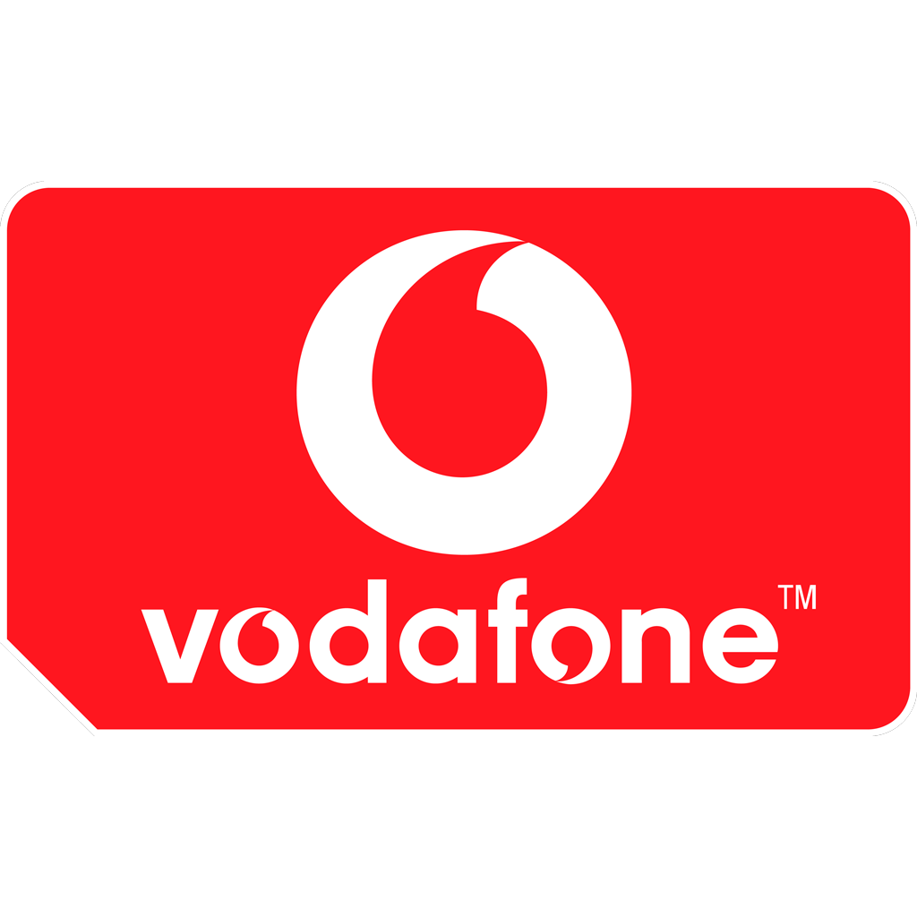 Vodafone Sim logotype, transparent .png, medium, large