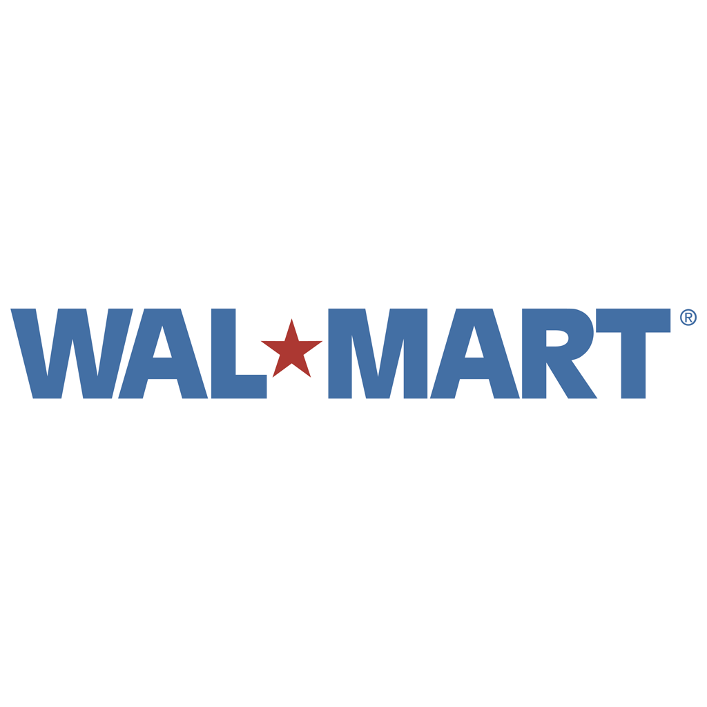 Wal-Mart blue logotype, transparent .png, medium, large