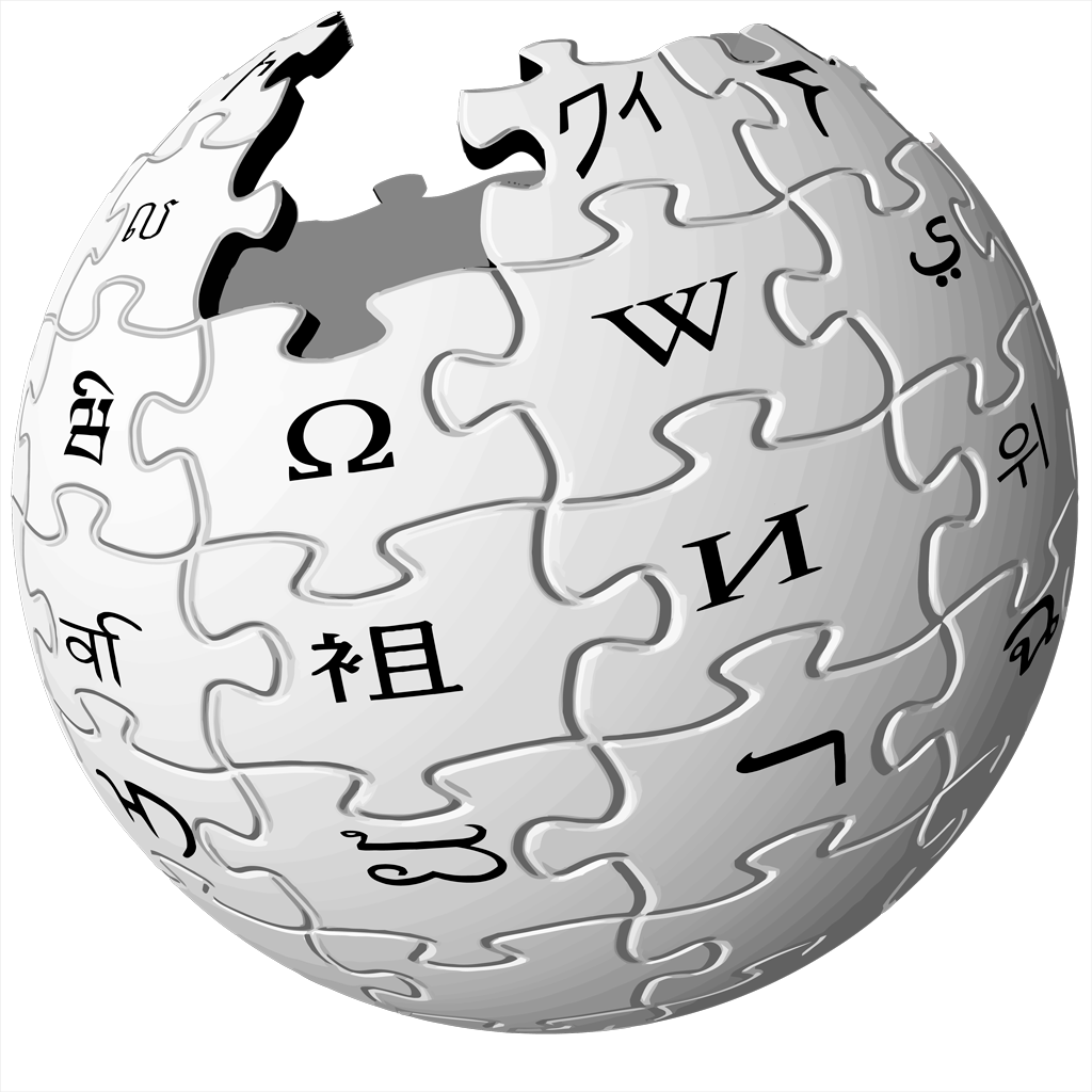 Wikipedia logotype, transparent .png, medium, large