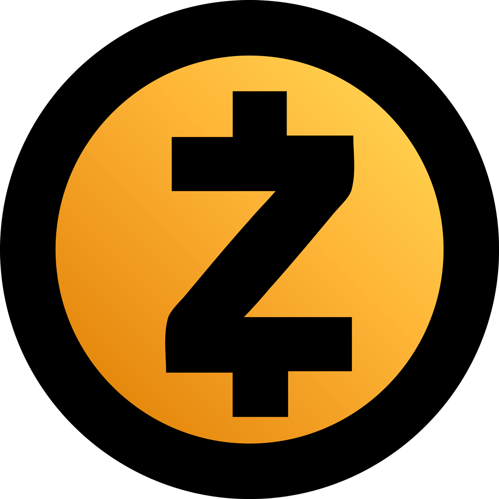 Zcash gold - logotype, transparent .png, medium, large