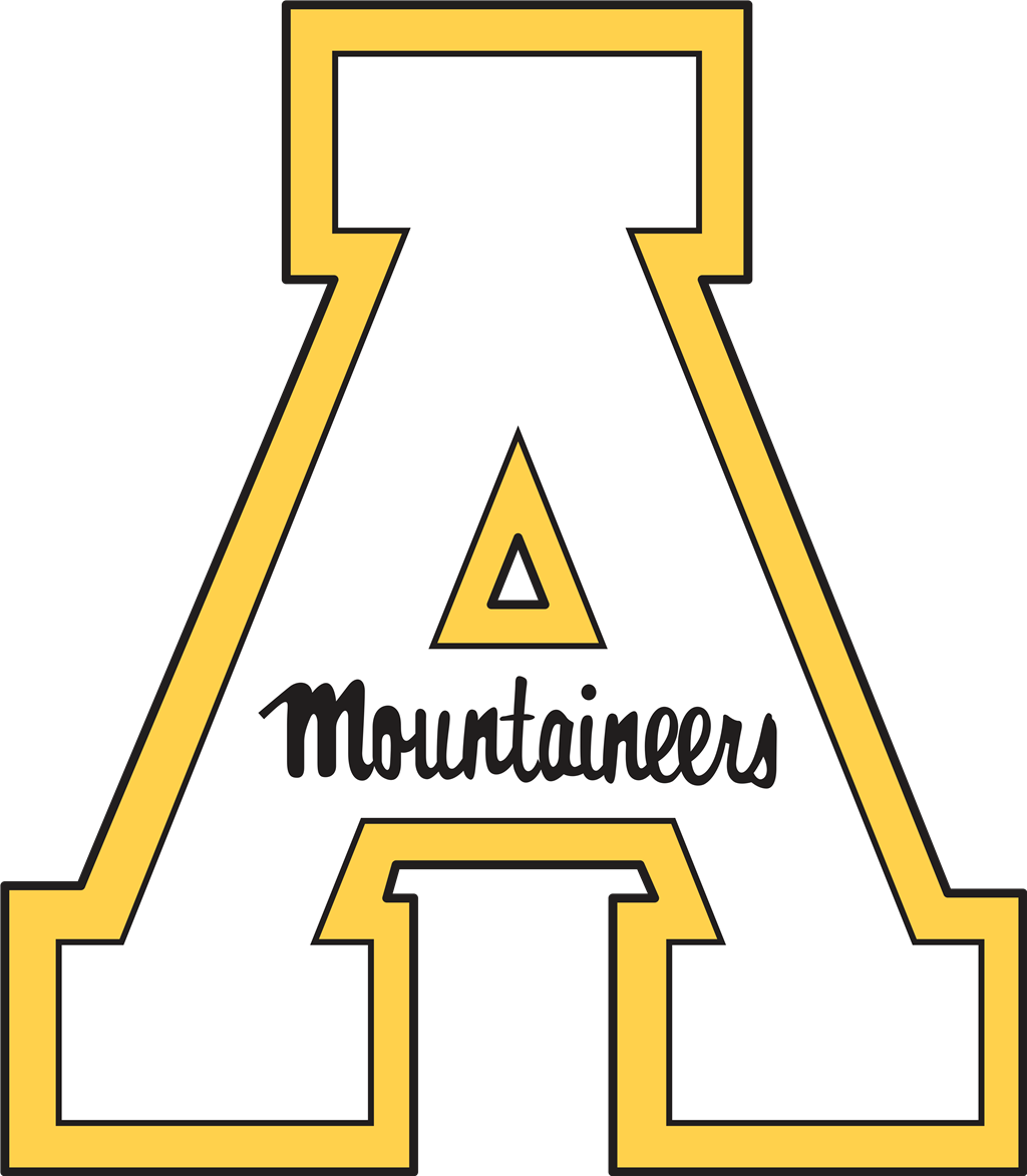 Appalachian State University logotype, transparent .png, medium, large