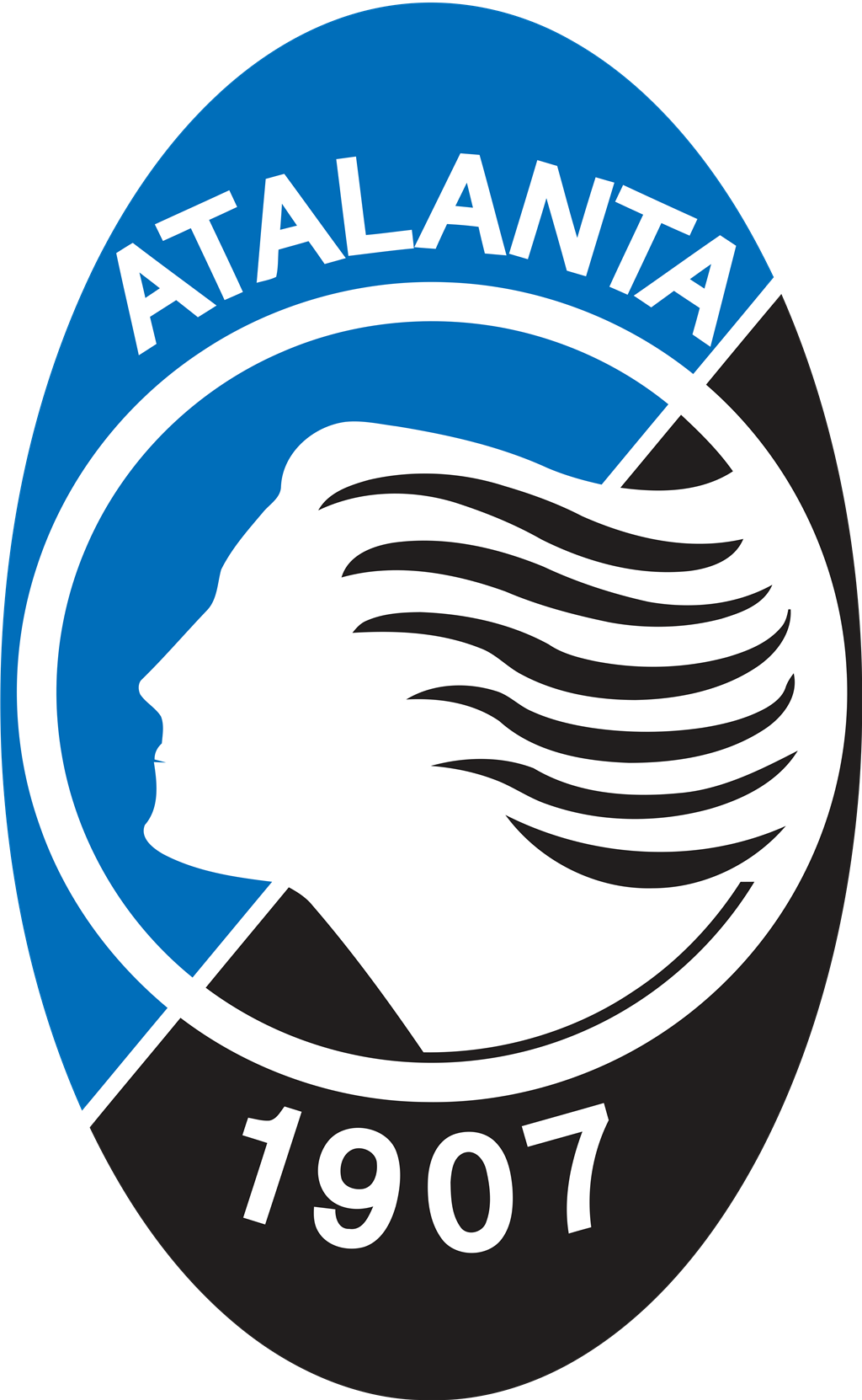 Atalanta B.C logotype, transparent .png, medium, large