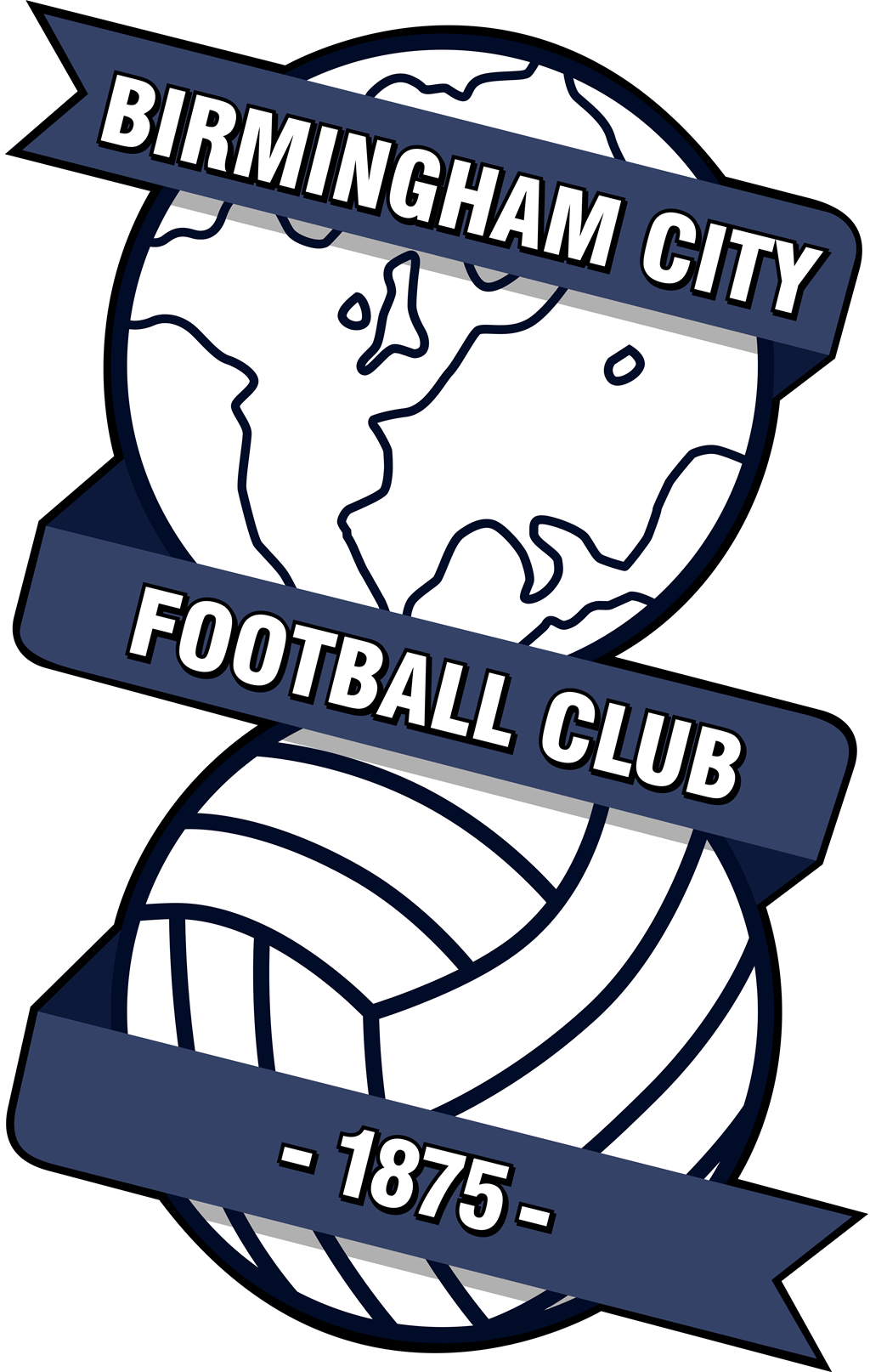 Birmingham City FC logotype, transparent .png, medium, large