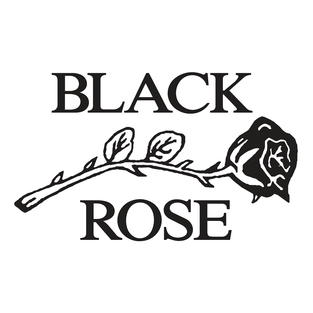 Black Rose Leather logotype, transparent .png, medium, large