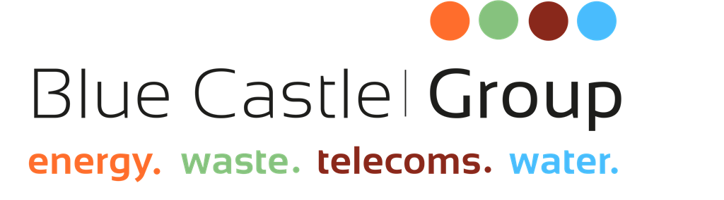 Blue Castle Group Waste Management logotype, transparent .png, medium, large