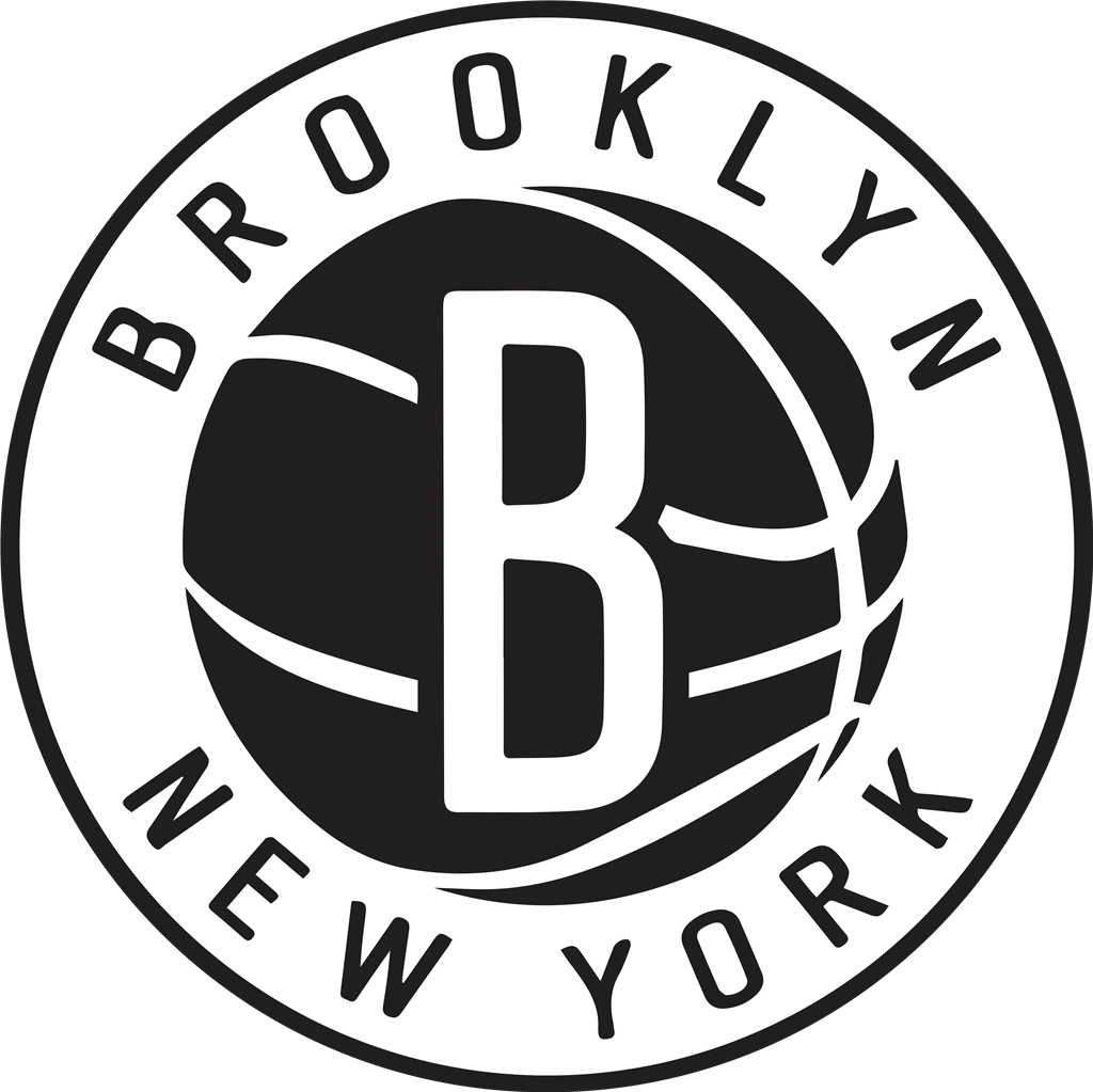 Brooklyn Nets logotype, transparent .png, medium, large