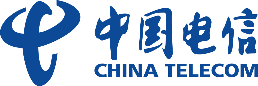 China Telecom logotype, transparent .png, medium, large