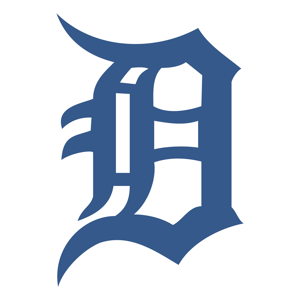 Detroit Tigers logotype, transparent .png, medium, large