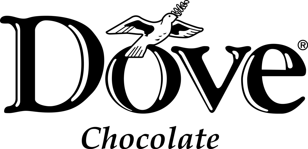 Dove Chocolate logotype, transparent .png, medium, large