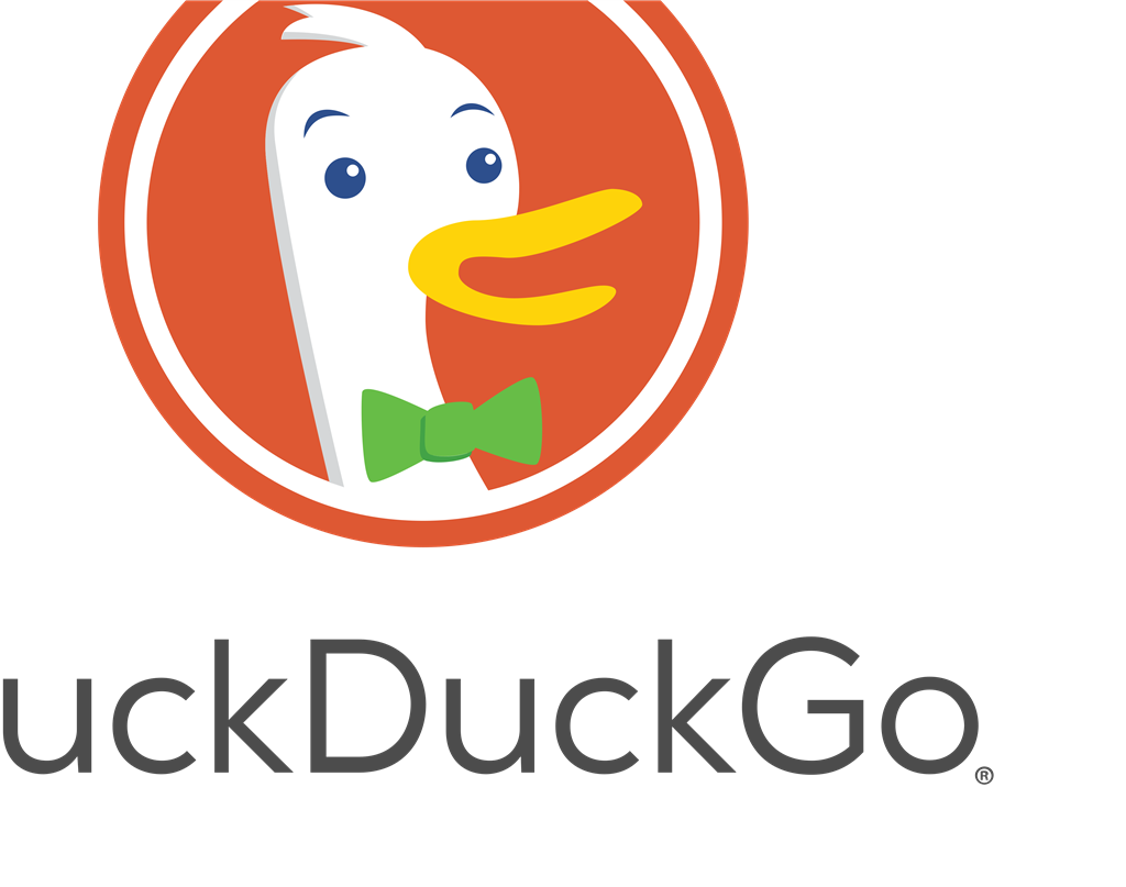 DuckDuckGo logotype, transparent .png, medium, large