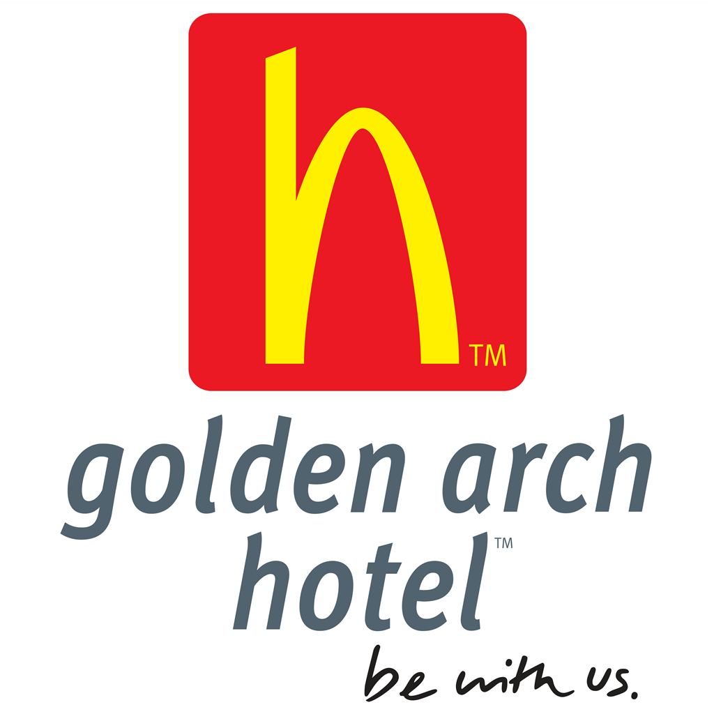Golden Arch Hotel logotype, transparent .png, medium, large
