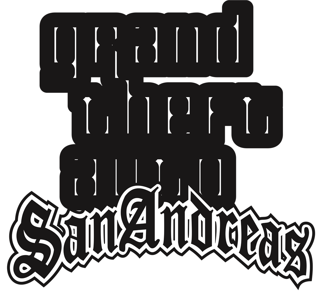 Grand Theft Auto San Andreas logotype, transparent .png, medium, large