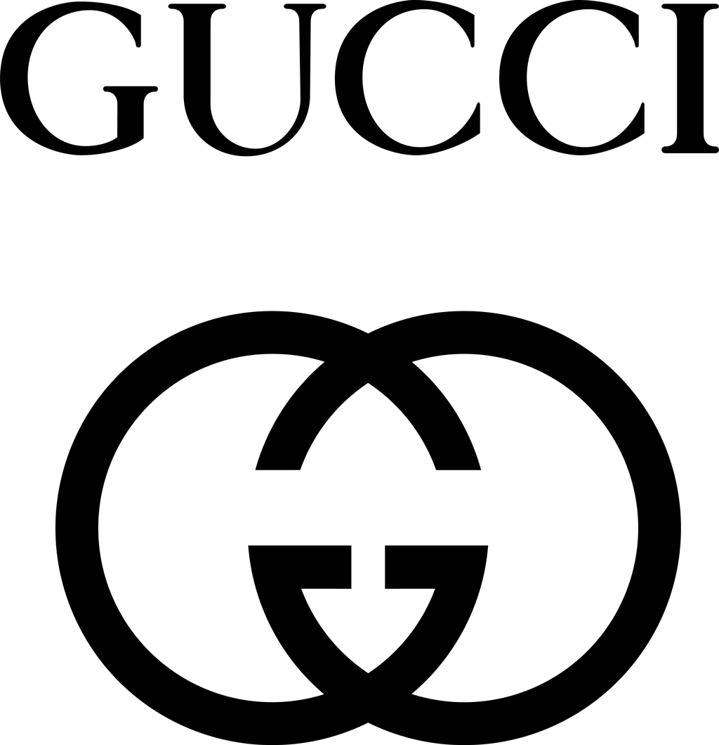 Gucci logotype, transparent .png, medium, large